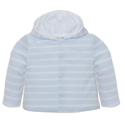 Baby Boys Stripe Coat Pale Blue