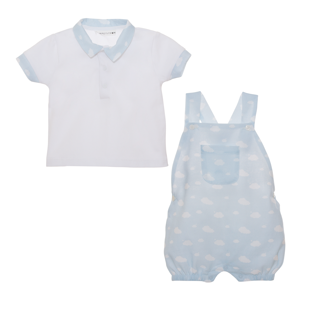 Baby Boys Polo Dungaree Set