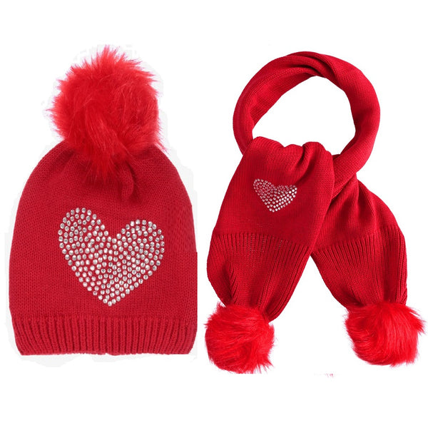 iDO Diamante Hat & Scarf Red