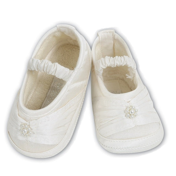 Silk White Satin Shoes - Kizzies, Shoes - Childrens Wear