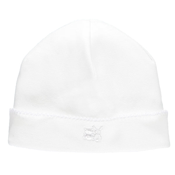 Baby Unisex White Pull on Hat 