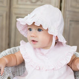 Gabby Frilled Sunhat with Chin Strap Pink