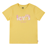 LEVIS Girls Pink Tie Dye Poster Logo T-Shirt