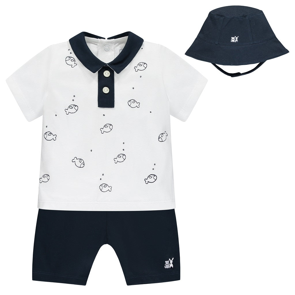 Emile et Rose Baby Boys 3 Piece Shirt Shorts Set