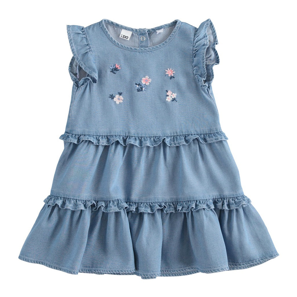 iDO Girls Denim Coloured Summer Dress