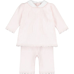 Emile et Rose - Cleo - Baby Pink 2 Piece Set Knit Bow Detail | Kizzies