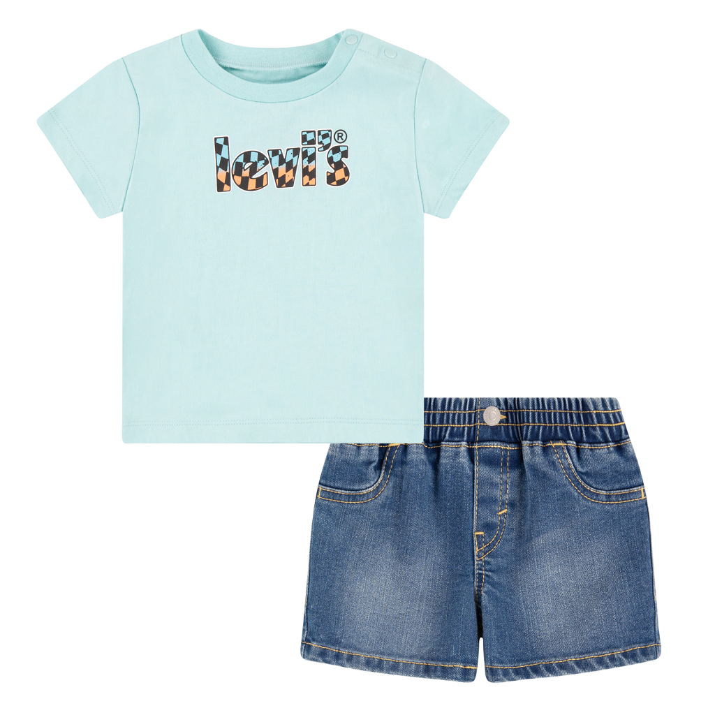 LEVIS Baby Boys Core Logo Denim Short Set