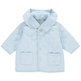 Emile et Rose Baby Boys Blue Quilted Hooded Jacket | Kizzies