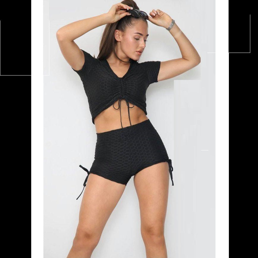 Honeycomb Shorts Set Black