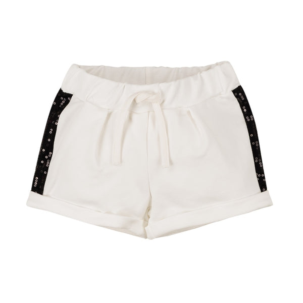 EMC White Sequins Shorts