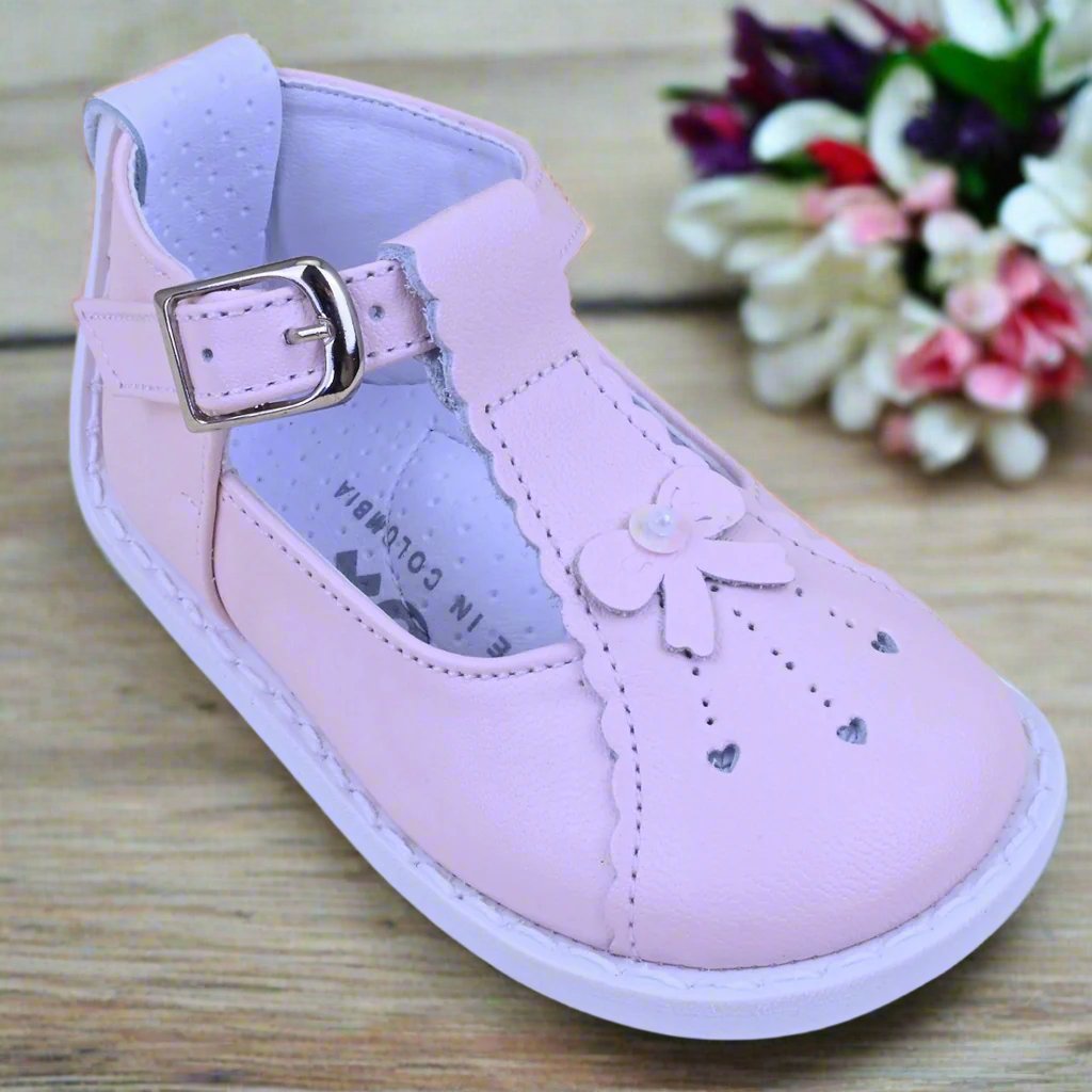 PEX Bianca Baby Girls Leather Shoes Pink