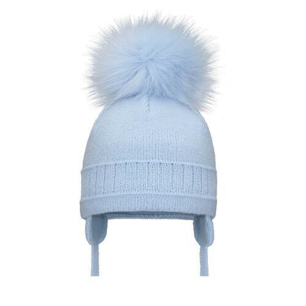 POM POM ENVY Single Cable Hat Blue