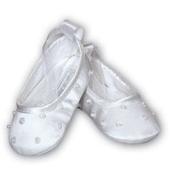 Sarah Louise 400 White Satin Ballerina Shoes