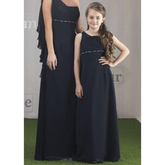 One Shoulder Chiffon Bridesmaid Dress - Kizzies, Dresses - Childrens Wear