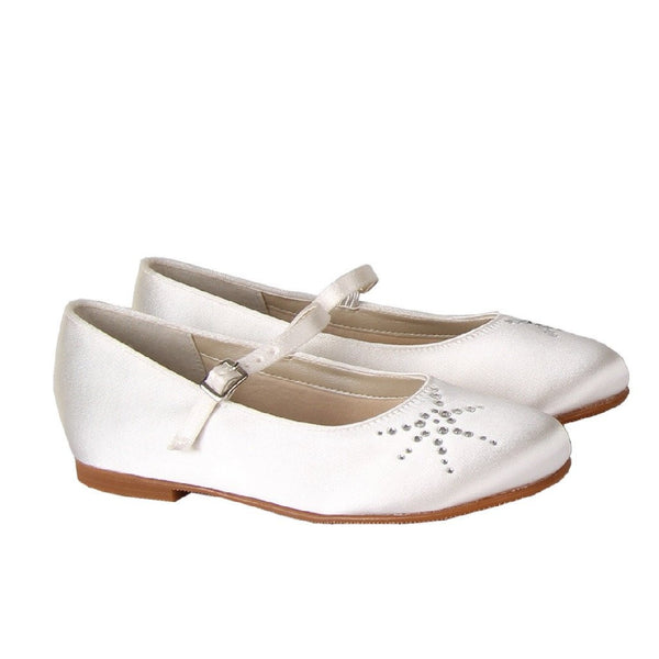 Emily White Satin Shoes - Kizzies, Shoes - Childrens Wear