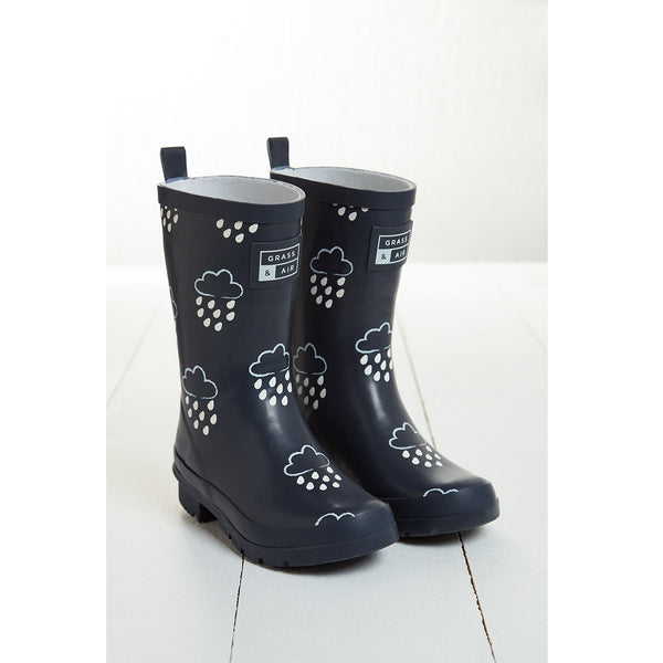 G&A Older Kids Colour Changing Wellies Navy