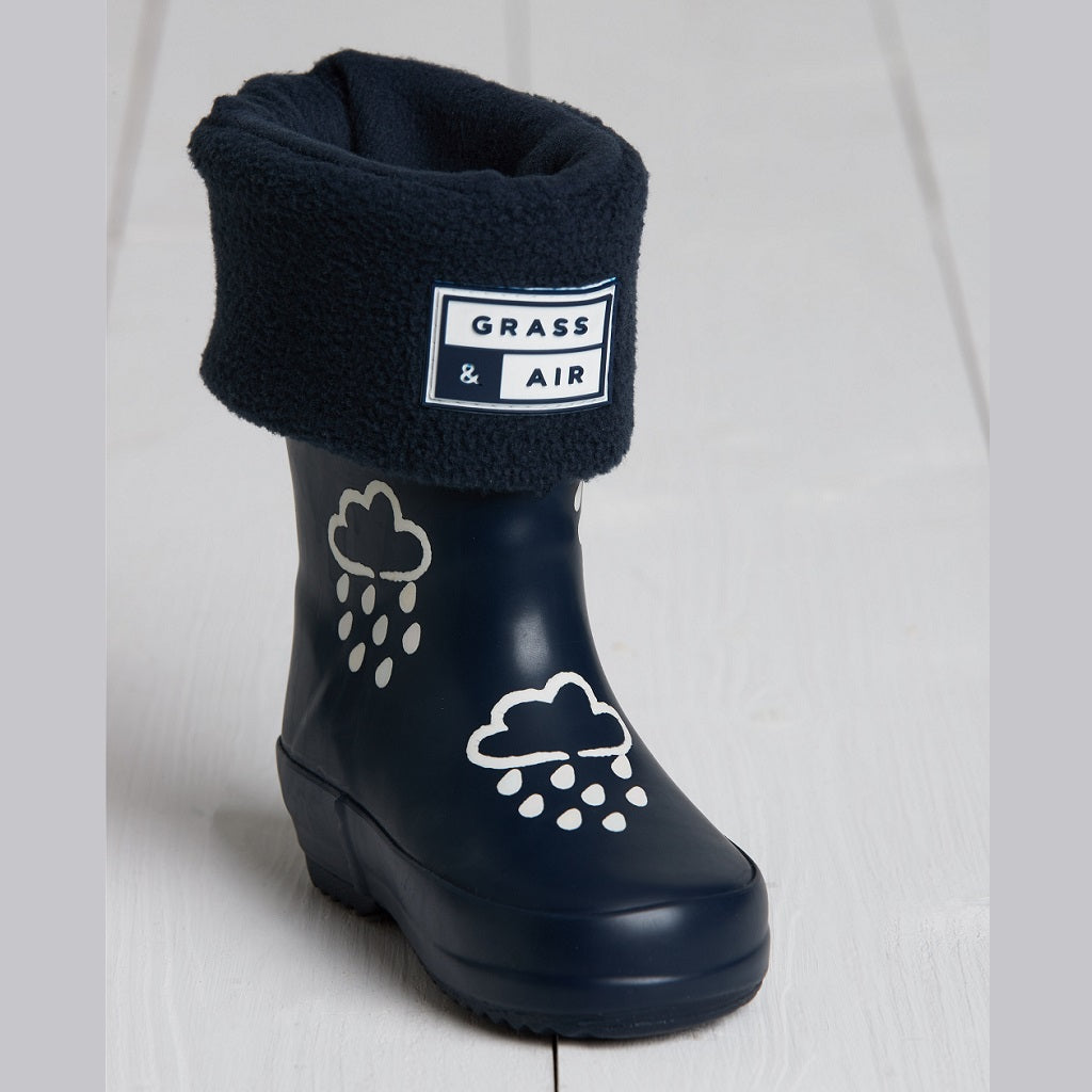 G&A Kids Welly Boot Socks Navy