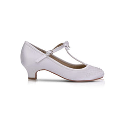 HOPE Satin T-Bar Diamante Shoes