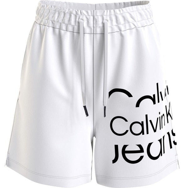 CK Boys Blown-Up Logo Jogger Shorts White