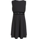 Calvin Klein Girls Logo Tape Punto Dress Black