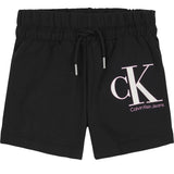 CK SS23 Girls CLR Reveal Monogram Shorts Black | Kizzies