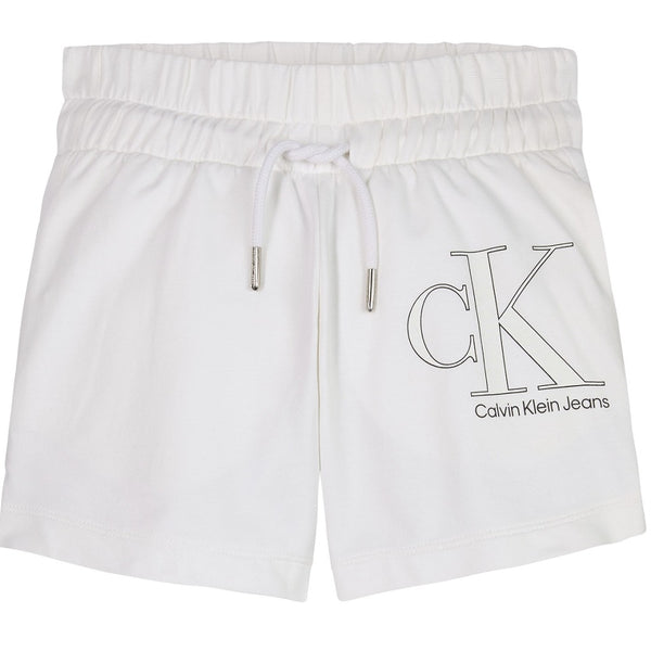 CK Girls CLR Reveal Monogram Shorts White | Kizzies