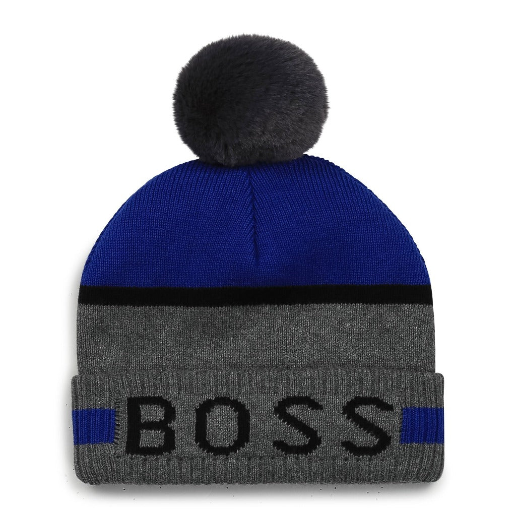 BOSS Infant Pull On Hat Grey/Blue