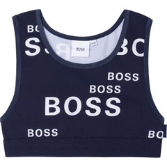 BOSS Girls Crop Top & Leggings Set Navy