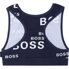 BOSS Girls Crop Top & Leggings Set Navy