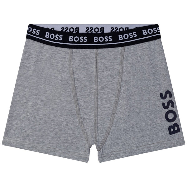 BOSS Kids Boxer Shorts Navy Grey
