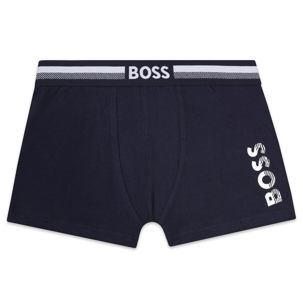BOSS Kids 2 Boxer Shorts Set Navy Grey
