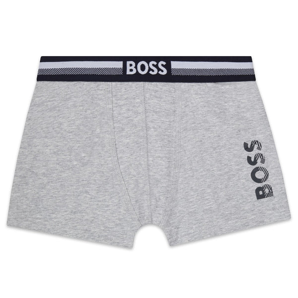 BOSS Kids 2 Boxer Shorts Set Navy Grey