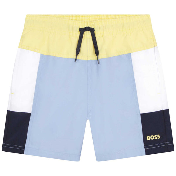 BOSS KIDS Swim Shorts Pale Blue Multi
