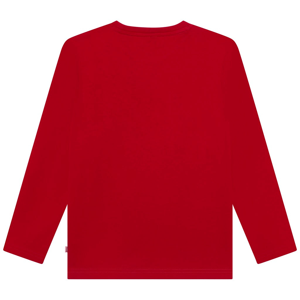 BOSS Kids L/Sleeve T-Shirt Poppy