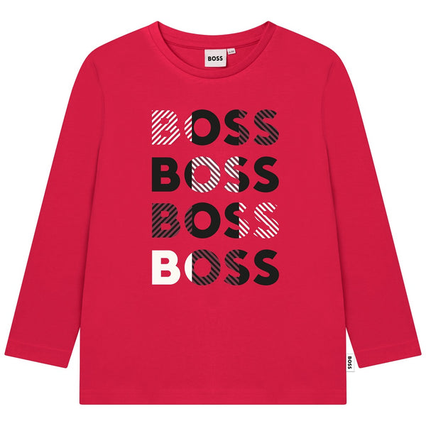 BOSS Kids Long Sleeve T-Shirt Poppy