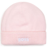 BOSS Baby Pink Knit Hat Bootess Set
