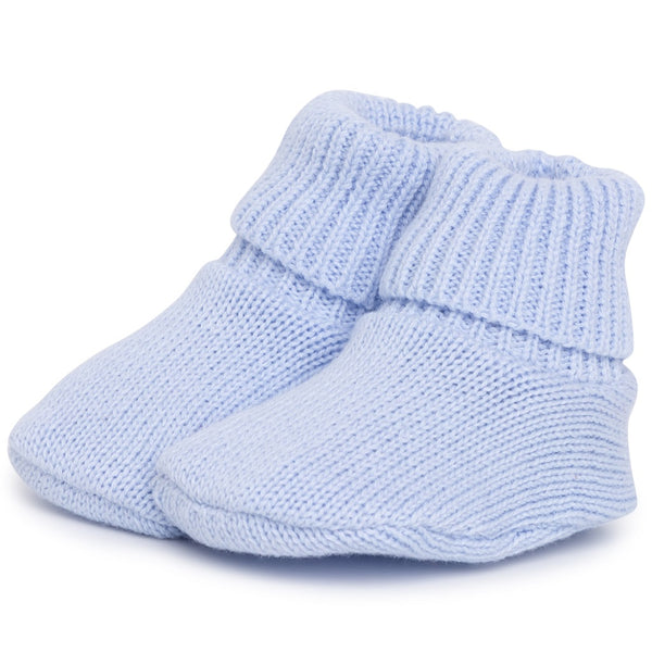 BOSS Baby Blue Knit Hat Bootees Set
