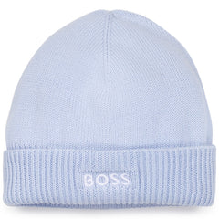 BOSS Baby Blue Knit Hat Bootees Set