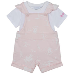 BOSS Baby Pink Dungaree T-Shirt Set - Kizzies