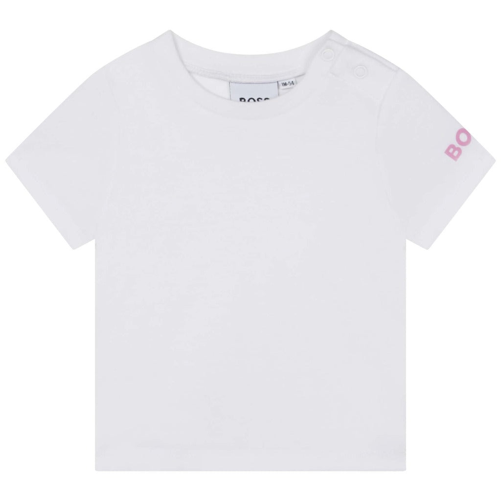 BOSS Baby Pink Dungaree T-Shirt Set