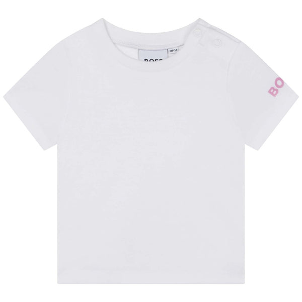 BOSS Baby Pink Dungaree T-Shirt Set