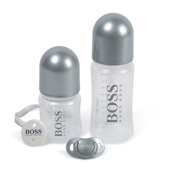 BOSS Baby Bottles Gift Set Silver