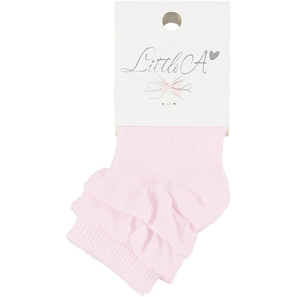 Little A Frill Ankle Socks Pink
