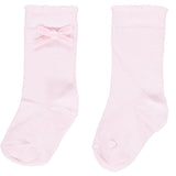 Little A Bow Knee High Socks Pink