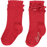 Little A Double Bow Knee High Socks Red
