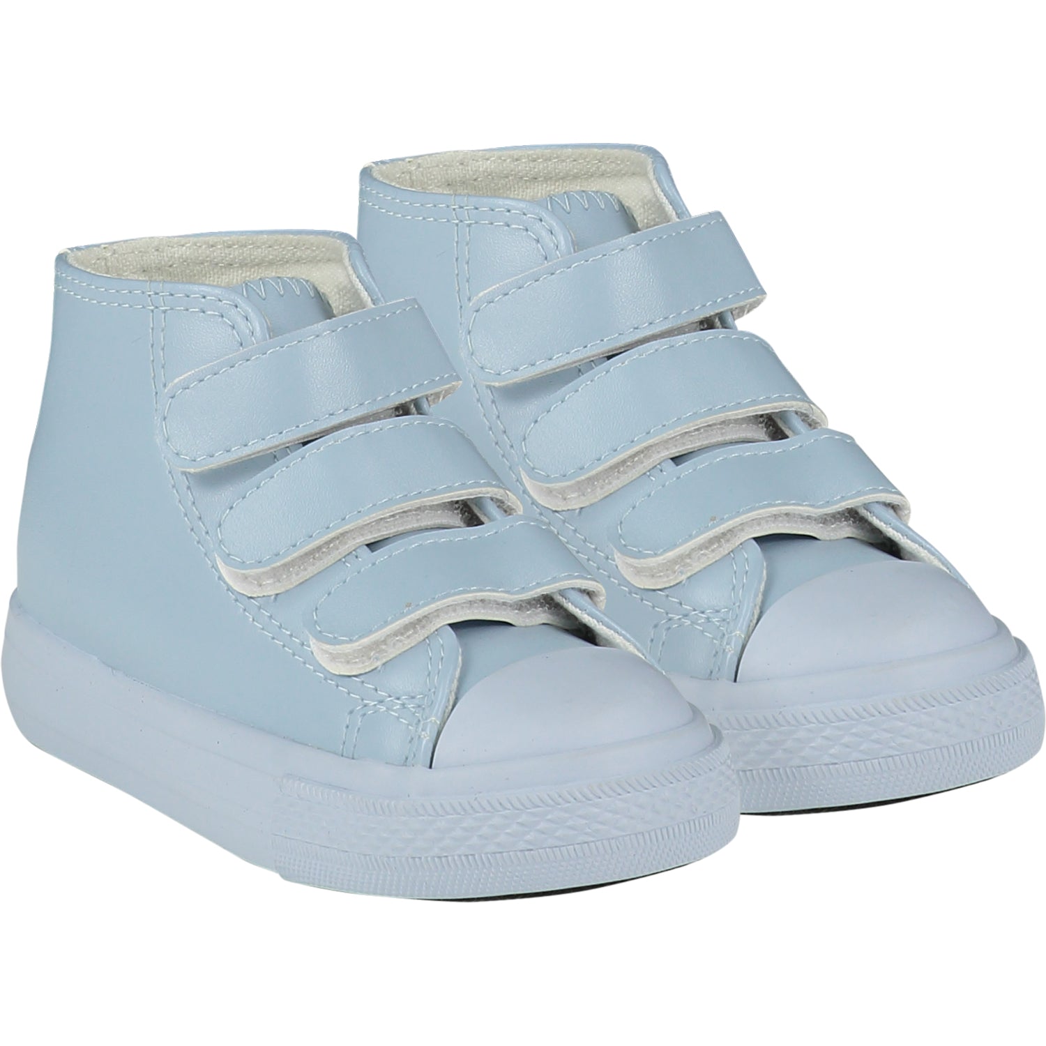 Mitch & Son TRIPLE V Boys Velcro High Top Pale Blue - Kizzies