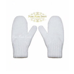 Pom Pom Envy Mitts White