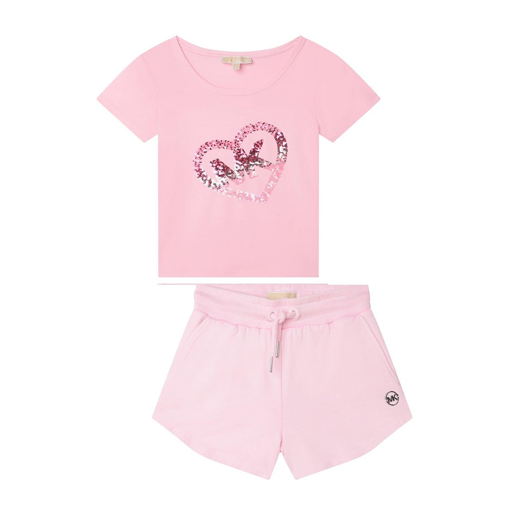 MICHAEL KORS Girls T-Shirt Shorts Set Pink