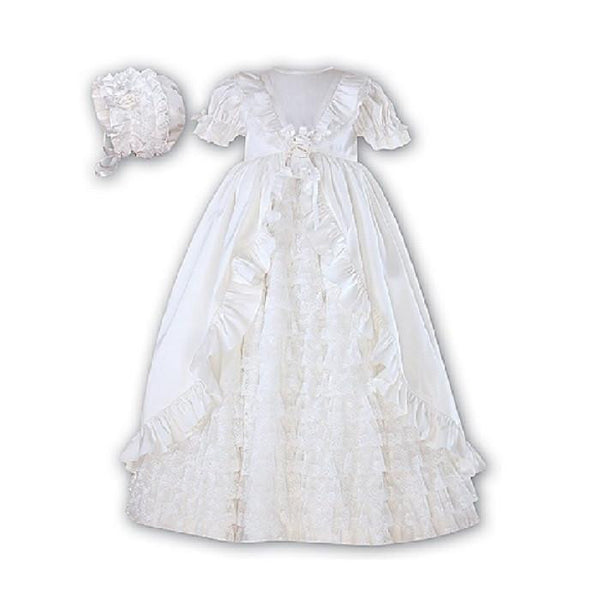 1760 Christening Silk Robe & Bonnet - Kizzies, Dresses - Childrens Wear