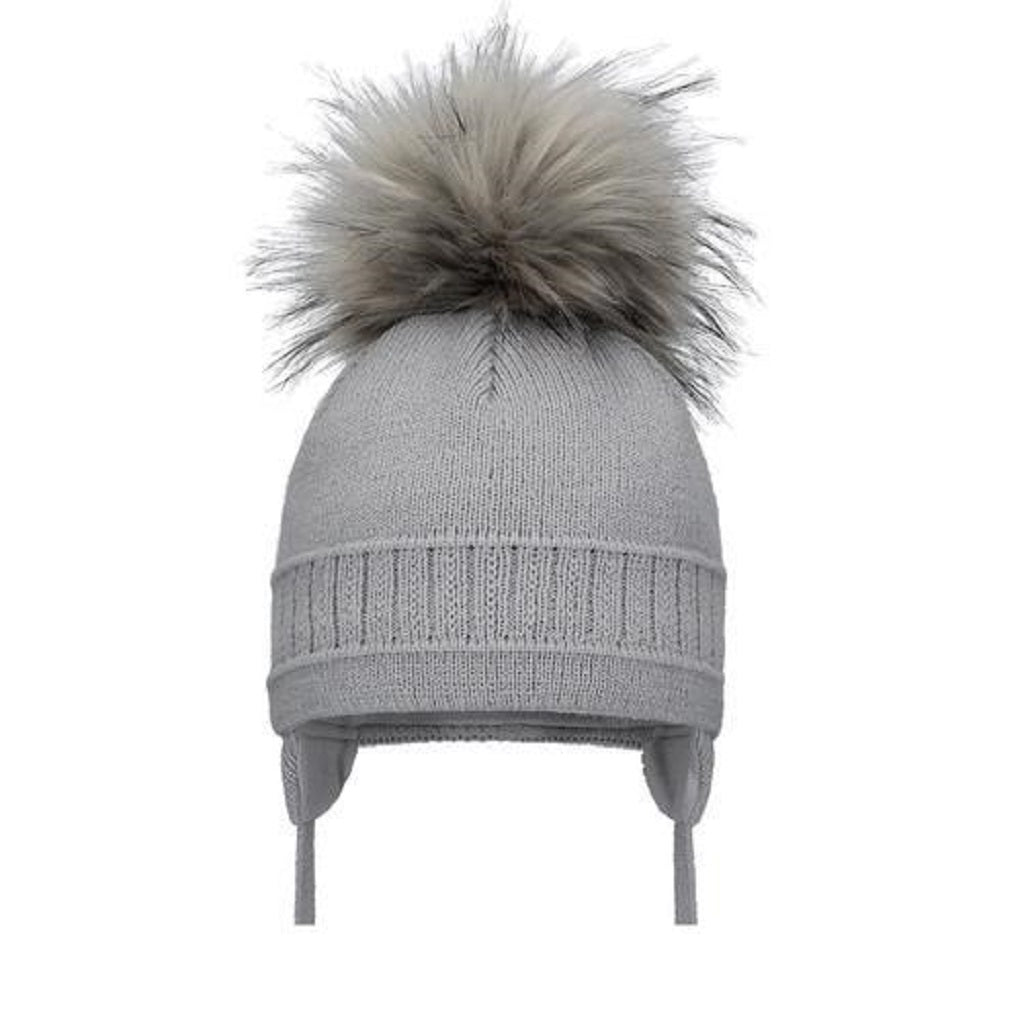 POM POM ENVY Single Cable Hat Grey